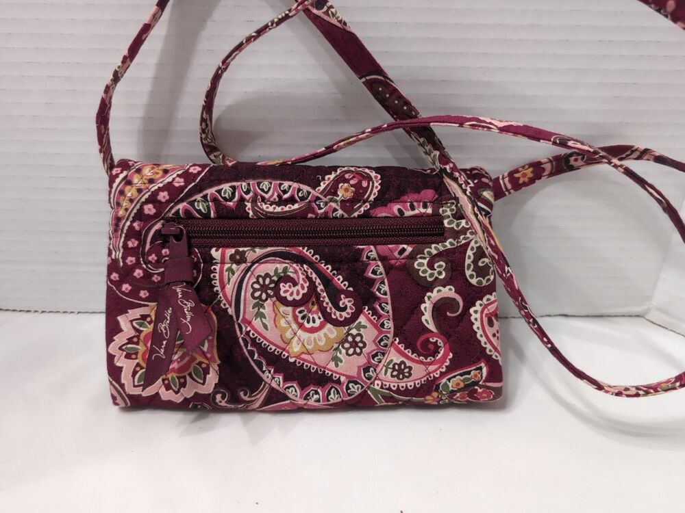 VERA BRADLEY vintage Crossbody WALLET CARD holder Retired Pattern multi-color
